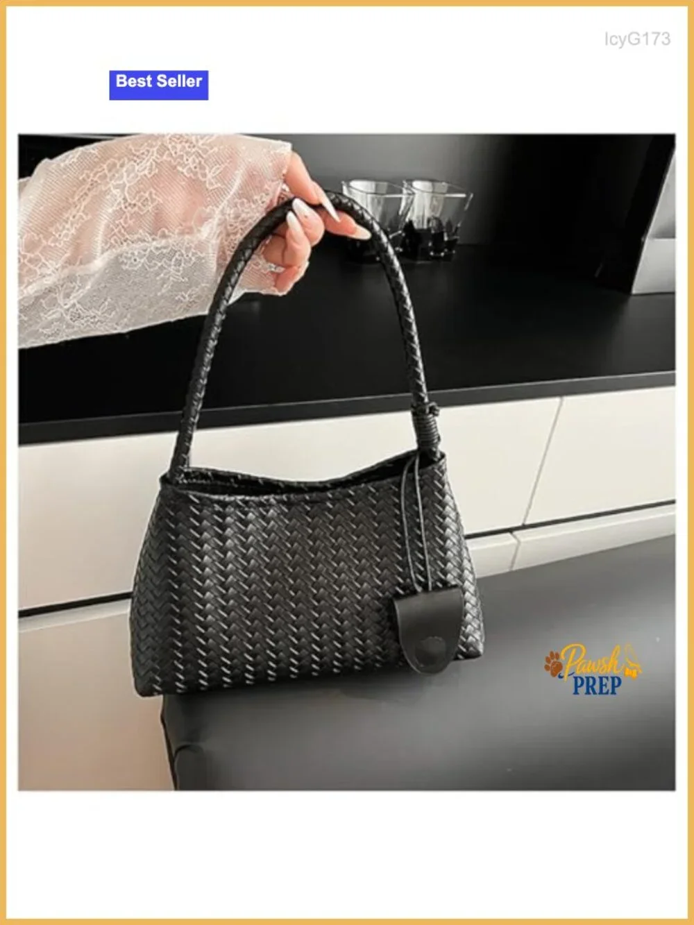 Woven Hobo Bag for Women Faux Leather Shoulder Bag Trendy Underarm Purse